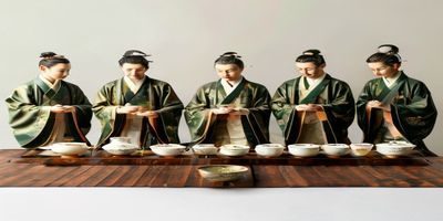 日本传统茶道仪式中茶师专注点茶，体现一期一会的日本伦理精神与职人精神的美学实践